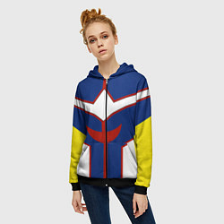 Толстовка на молнии женская ALL MIGHT MY HERO ACADEMIA MHA МОЯ ГЕРОЙСКАЯ АКАДЕ, цвет: 3D-черный — фото 2