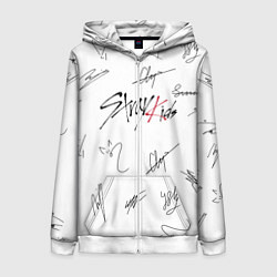 Толстовка на молнии женская STRAY KIDS АВТОГРАФЫ, цвет: 3D-белый