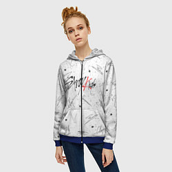 Толстовка на молнии женская STRAY KIDS АВТОГРАФЫ, цвет: 3D-синий — фото 2