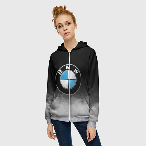Женская толстовка на молнии BMW / 3D-Меланж – фото 3