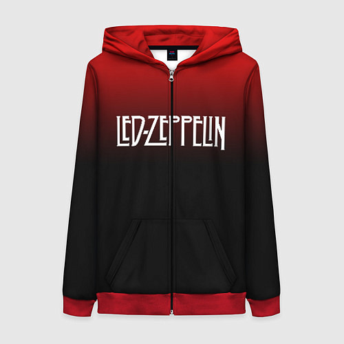 Женская толстовка на молнии Led Zeppelin / 3D-Красный – фото 1