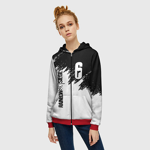 Женская толстовка на молнии RAINBOW SIX SIEGE / 3D-Красный – фото 3