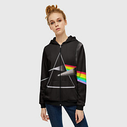 Толстовка на молнии женская PINK FLOYD, цвет: 3D-черный — фото 2