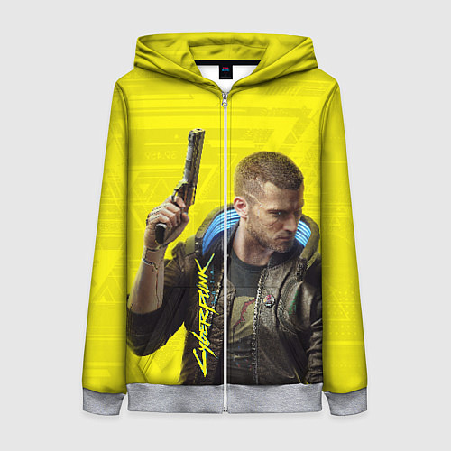 Женская толстовка на молнии Cyberpunk 2077: Jackie Wells / 3D-Меланж – фото 1