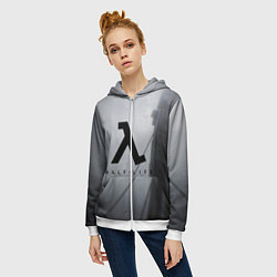 Толстовка на молнии женская Half Life, цвет: 3D-белый — фото 2