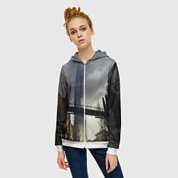 Толстовка на молнии женская HALF LIFE, цвет: 3D-белый — фото 2