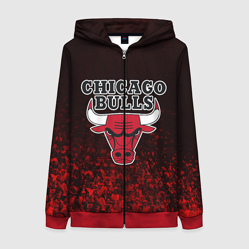 Женская толстовка на молнии CHICAGO BULLS / 3D-Красный – фото 1