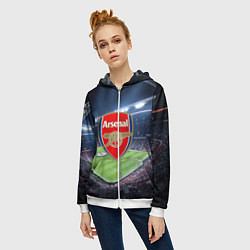 Толстовка на молнии женская FC Arsenal, цвет: 3D-белый — фото 2