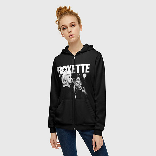 Женская толстовка на молнии Roxette / 3D-Черный – фото 3