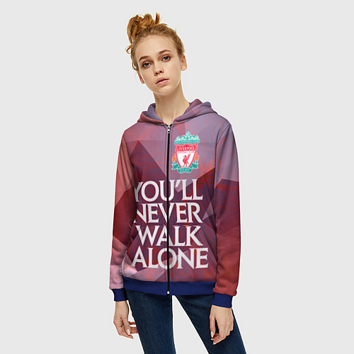 Женская толстовка на молнии Ливерпуль / 3D-Синий – фото 3
