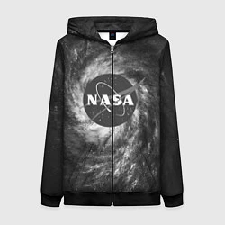 Толстовка на молнии женская NASA, цвет: 3D-черный