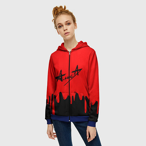 Женская толстовка на молнии АлисА / 3D-Синий – фото 3