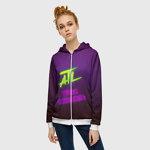 Женская толстовка на молнии ATL / 3D-Белый – фото 3