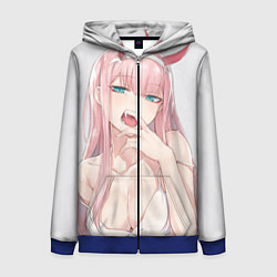 Толстовка на молнии женская Ahegao, цвет: 3D-синий