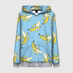 Толстовка на молнии женская Banana art, цвет: 3D-меланж