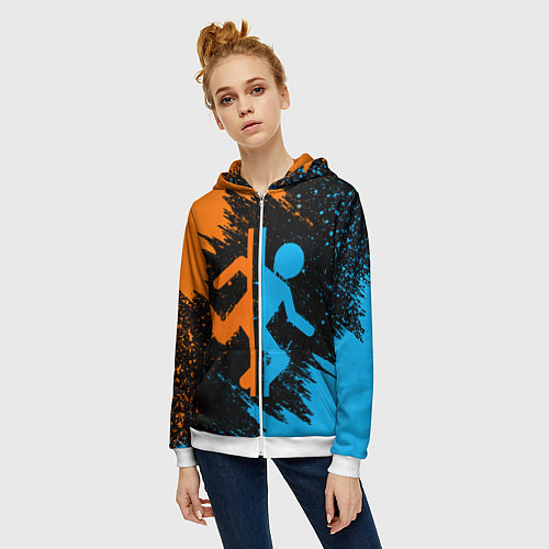 Женская толстовка на молнии PORTAL / 3D-Белый – фото 3