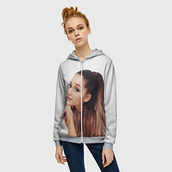Толстовка на молнии женская Ariana Grande Ариана Гранде, цвет: 3D-меланж — фото 2