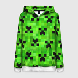 Толстовка на молнии женская MINECRAFT, цвет: 3D-белый