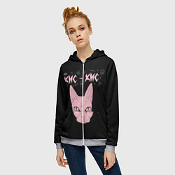 Толстовка на молнии женская Кис-Кис, цвет: 3D-меланж — фото 2