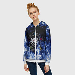 Толстовка на молнии женская ВЕДЬМАК, цвет: 3D-белый — фото 2