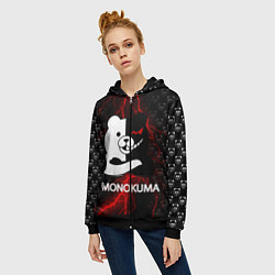 Толстовка на молнии женская MONOKUMA, цвет: 3D-черный — фото 2