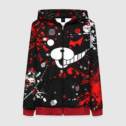 Женская толстовка на молнии MONOKUMA / 3D-Красный – фото 1
