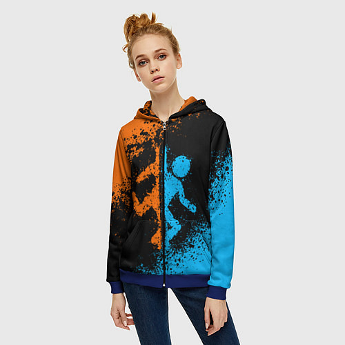 Женская толстовка на молнии PORTAL / 3D-Синий – фото 3