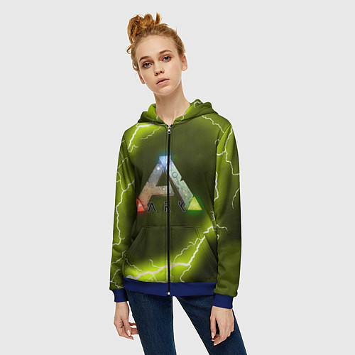 Женская толстовка на молнии Ark Survival Evolved / 3D-Синий – фото 3