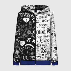 Толстовка на молнии женская LIL PEEP LOGOBOMBING, цвет: 3D-синий