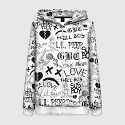 Женская толстовка на молнии LIL PEEP LOGOBOMBING