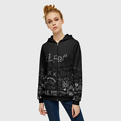 Толстовка на молнии женская LIL PEEP, цвет: 3D-черный — фото 2