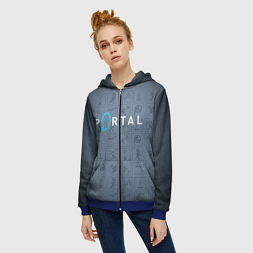 Женская толстовка на молнии PORTAL / 3D-Синий – фото 3