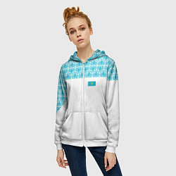 Толстовка на молнии женская Казахстан Форма, цвет: 3D-белый — фото 2