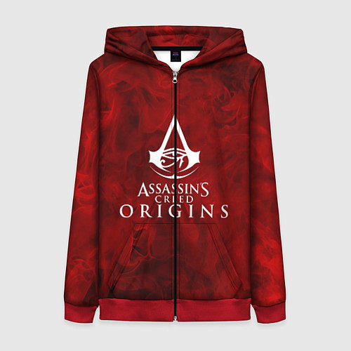 Женская толстовка на молнии Assassin??s Creed Origins / 3D-Красный – фото 1
