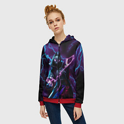 Толстовка на молнии женская FORTNITE, цвет: 3D-красный — фото 2