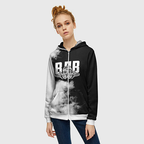 Женская толстовка на молнии ВДВ / 3D-Белый – фото 3