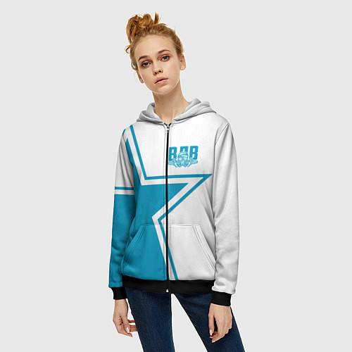 Женская толстовка на молнии ВДВ / 3D-Черный – фото 3