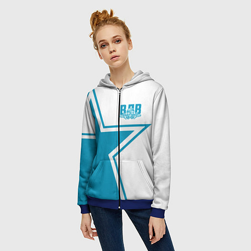 Женская толстовка на молнии ВДВ / 3D-Синий – фото 3