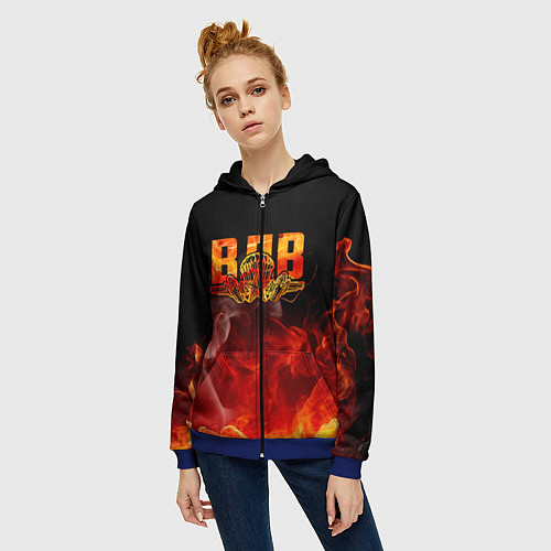 Женская толстовка на молнии ВДВ / 3D-Синий – фото 3