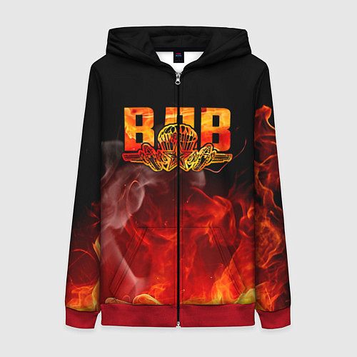 Женская толстовка на молнии ВДВ / 3D-Красный – фото 1