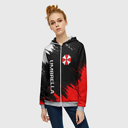 Толстовка на молнии женская UMBRELLA CORP, цвет: 3D-меланж — фото 2