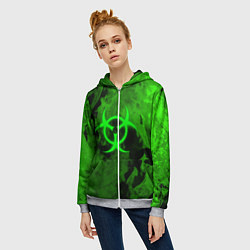 Толстовка на молнии женская BIOHAZARD, цвет: 3D-меланж — фото 2