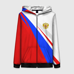 Толстовка на молнии женская Россия, цвет: 3D-черный