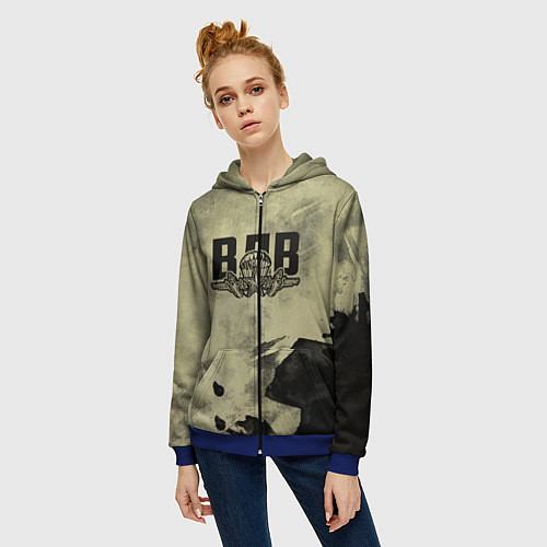 Женская толстовка на молнии ВДВ / 3D-Синий – фото 3