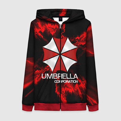 Женская толстовка на молнии UMBRELLA CORP / 3D-Красный – фото 1