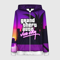 Толстовка на молнии женская GTA:VICE CITY, цвет: 3D-белый