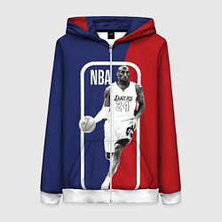Толстовка на молнии женская NBA Kobe Bryant, цвет: 3D-белый