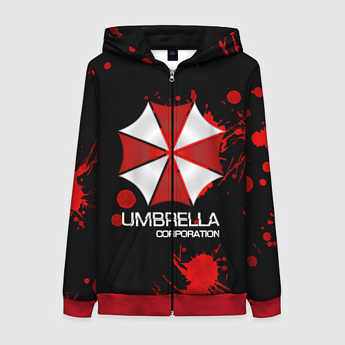 Женская толстовка на молнии UMBRELLA CORP / 3D-Красный – фото 1