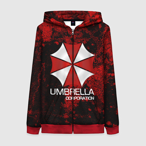 Женская толстовка на молнии UMBRELLA CORP / 3D-Красный – фото 1