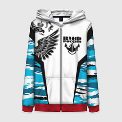 Толстовка на молнии женская ВМФ России камуфляж, цвет: 3D-красный